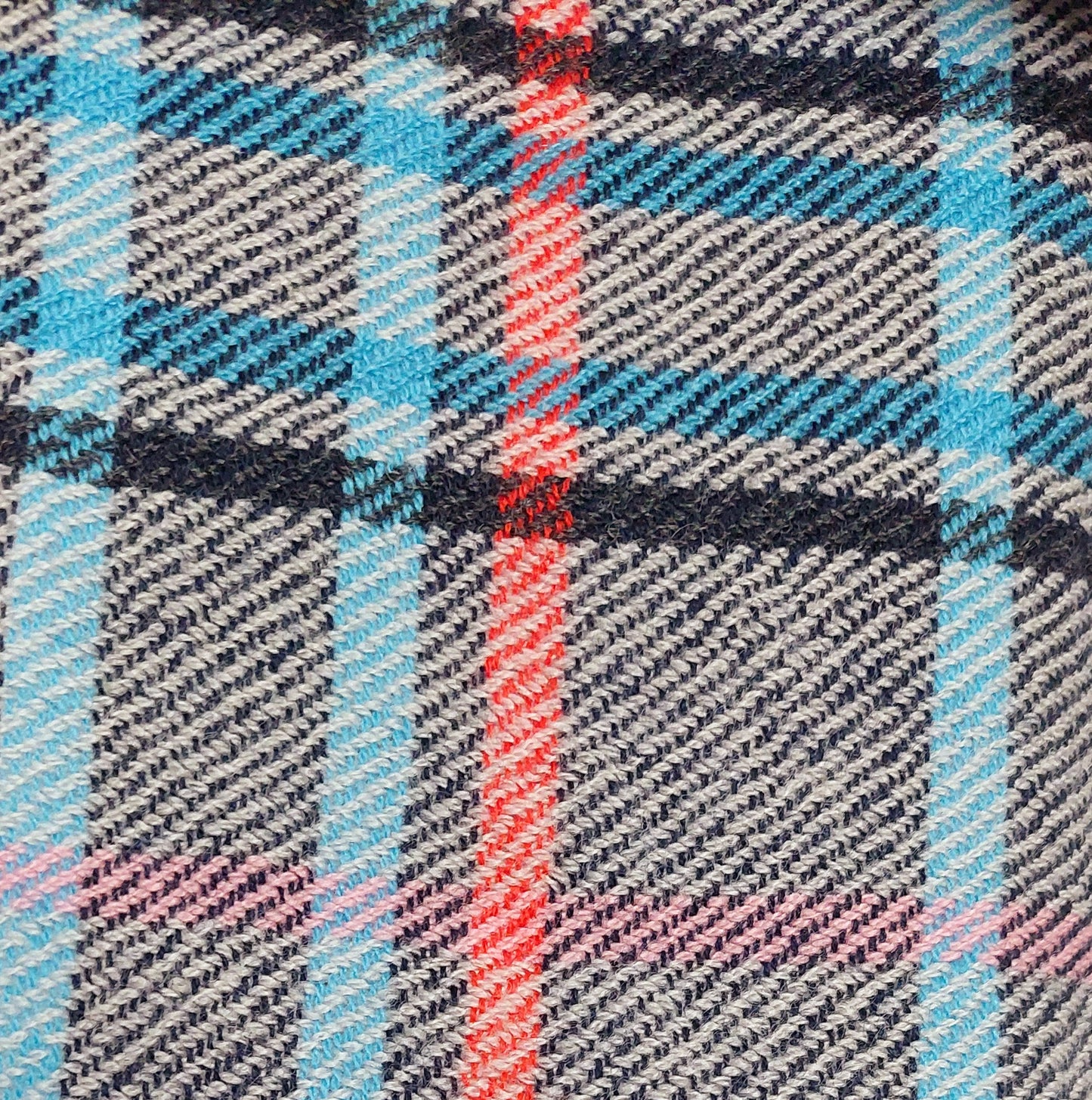 schal gewebe kariert blau rot