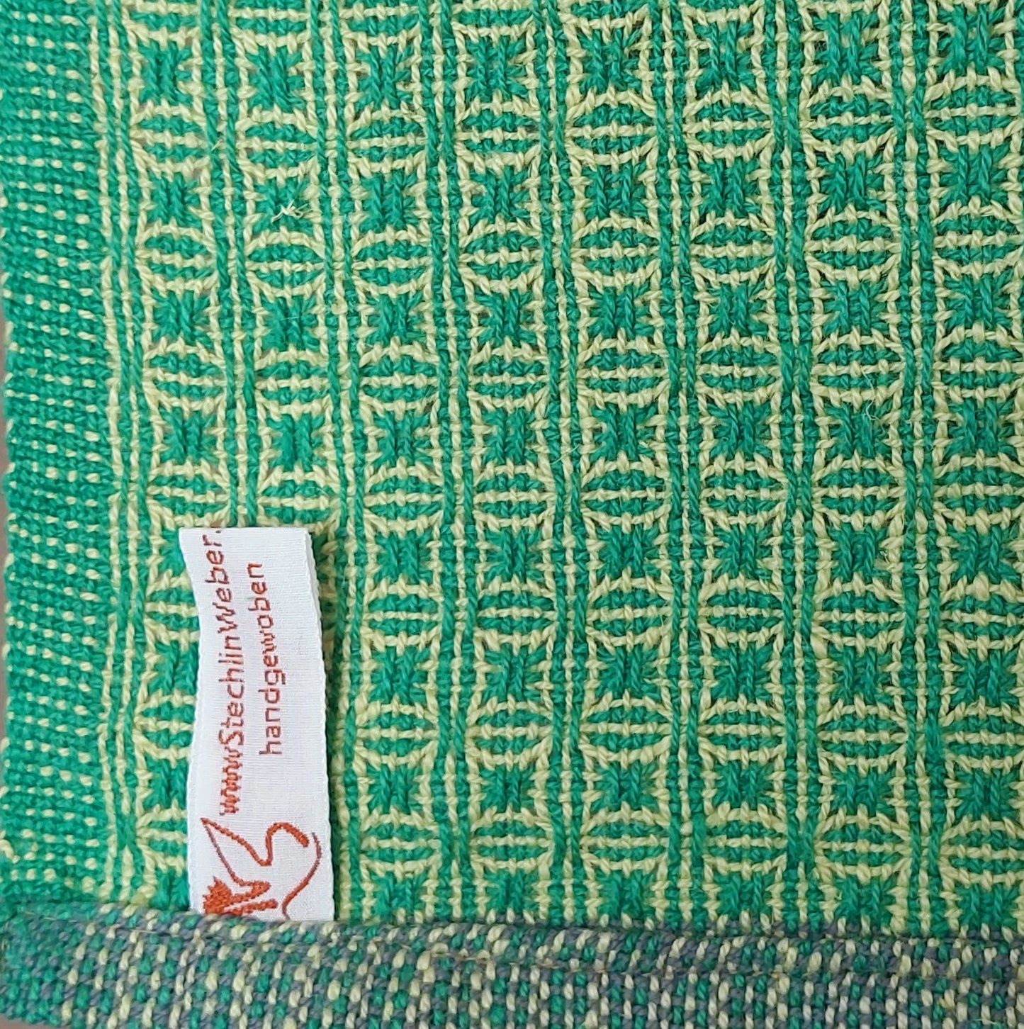 Handtuch aus Halbleinen Grün-Hellgrün