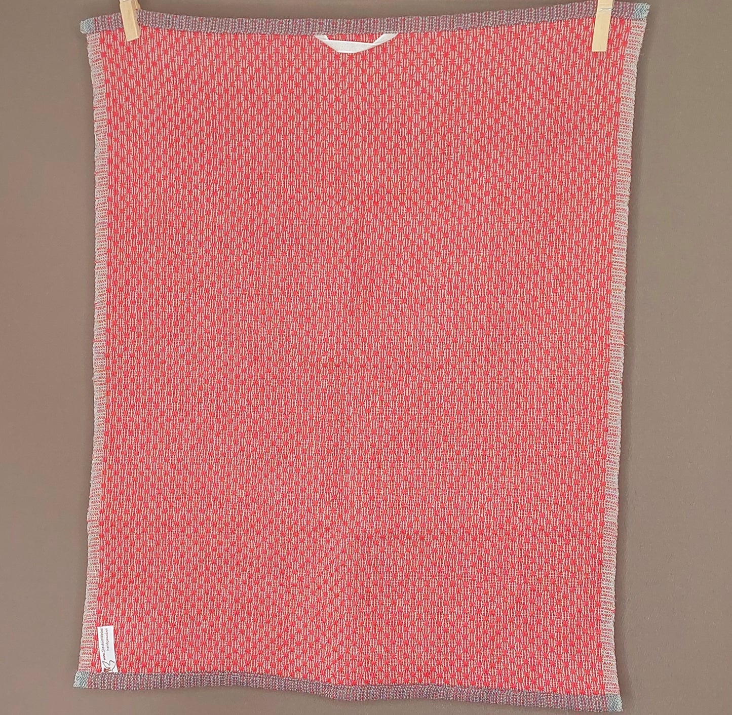 Handtuch aus Halbleinen Rot-Grau