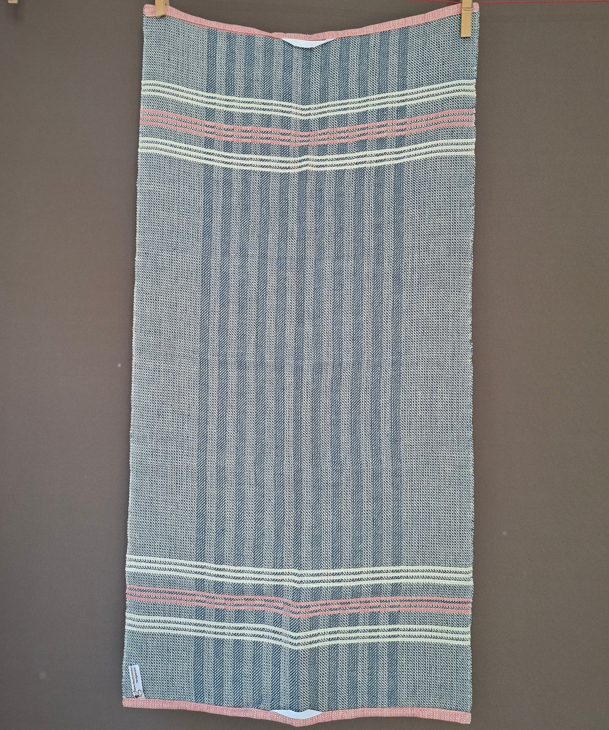 Handtuch aus Halbleinen Blau-Weiß gestreift oder kariert