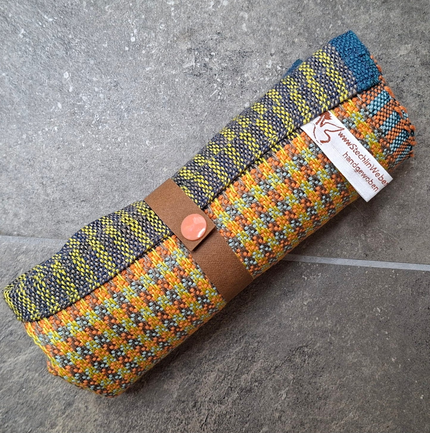 Reisehandtuch klein Orange Hellblau
