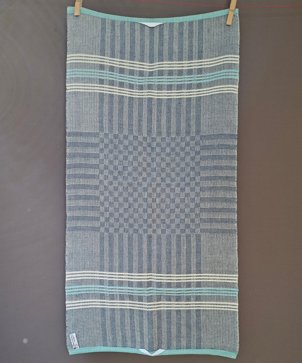 Handtuch aus Halbleinen Blau-Weiß gestreift oder kariert