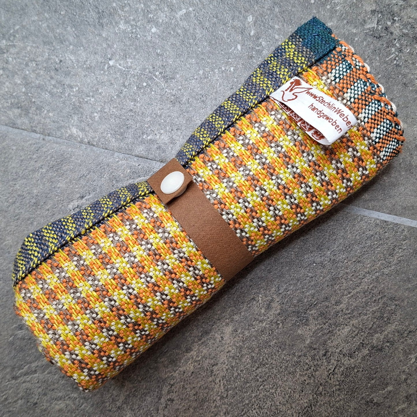 Reisehandtuch klein Orange Weiß